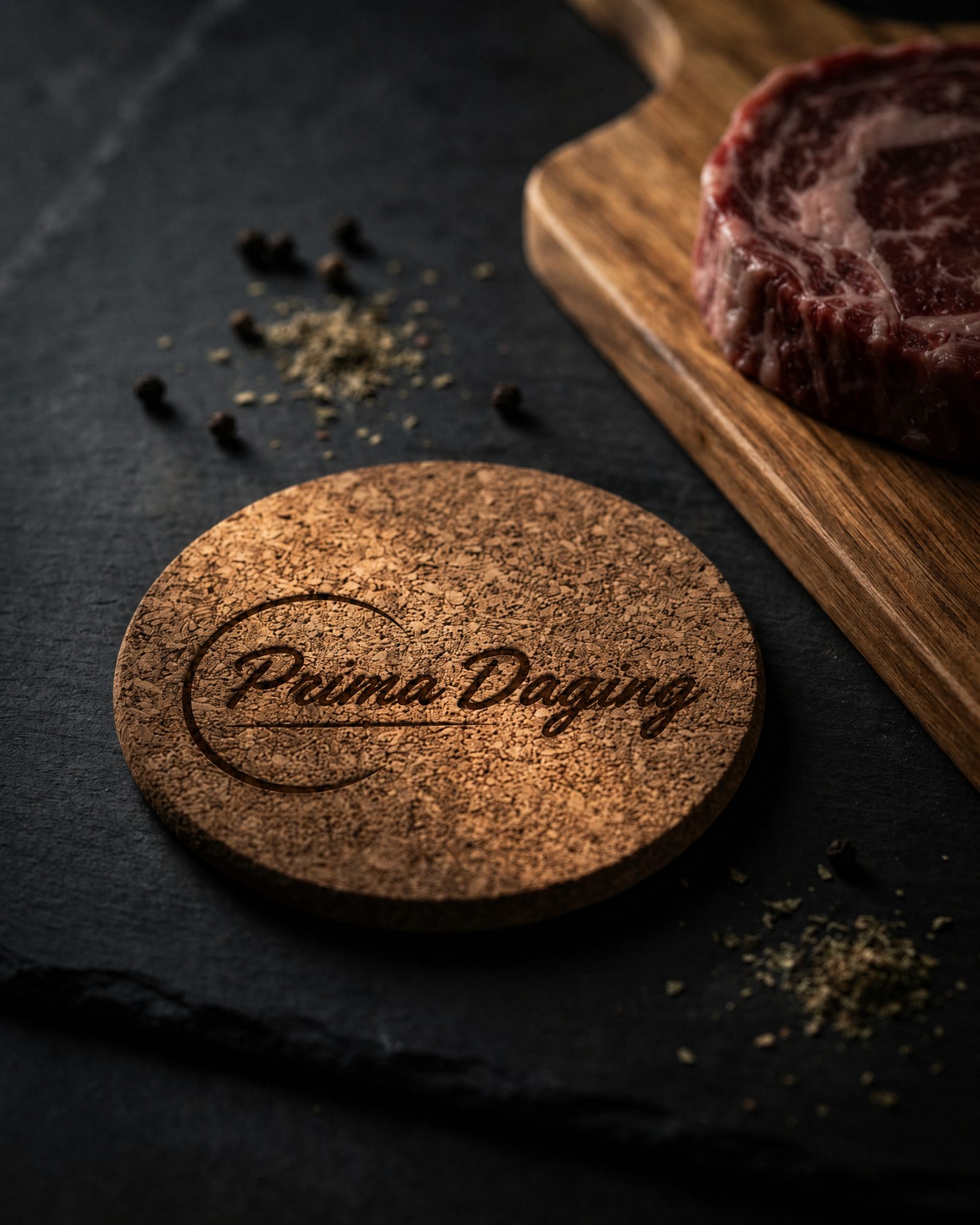 Potongan sengkel dan osso buco Prima Daging di atas talenan